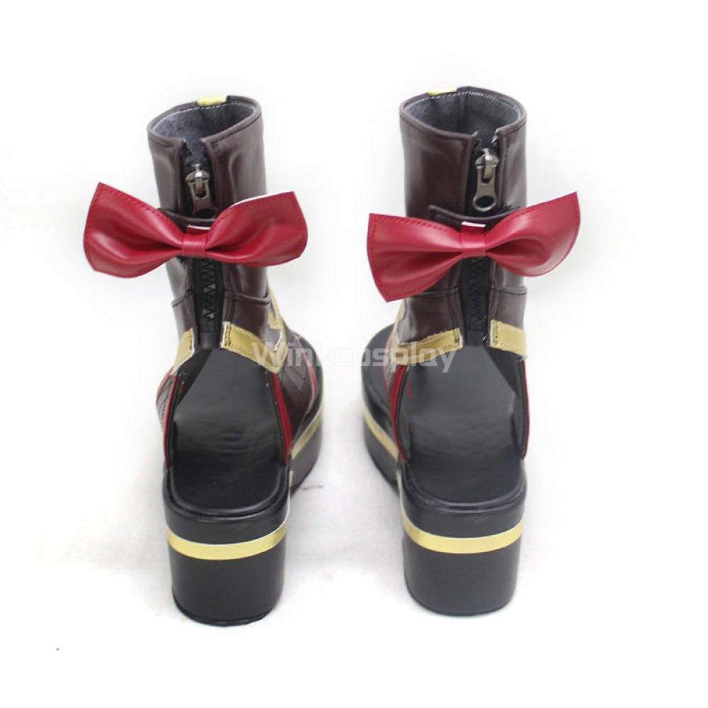 Genshin Impact  Kuki Shinobu Brown Shoes Cosplay Boots