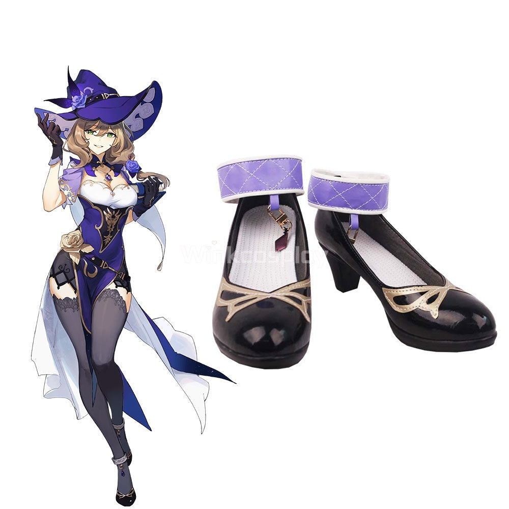 Genshin Impact Lisa Black Cosplay Shoes - Winkcosplay