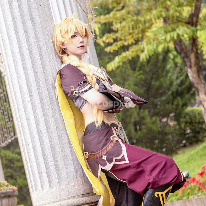 Genshin Impact Player Male Traveler Aether Cosplay Costume - Winkcosplay