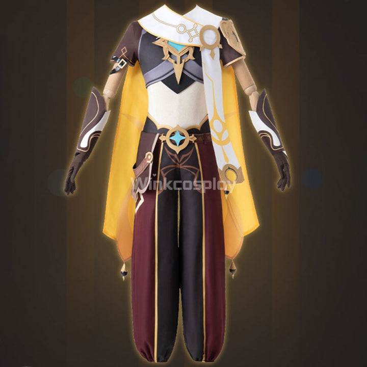 Genshin Impact Player Male Traveler Aether Cosplay Costume - Winkcosplay