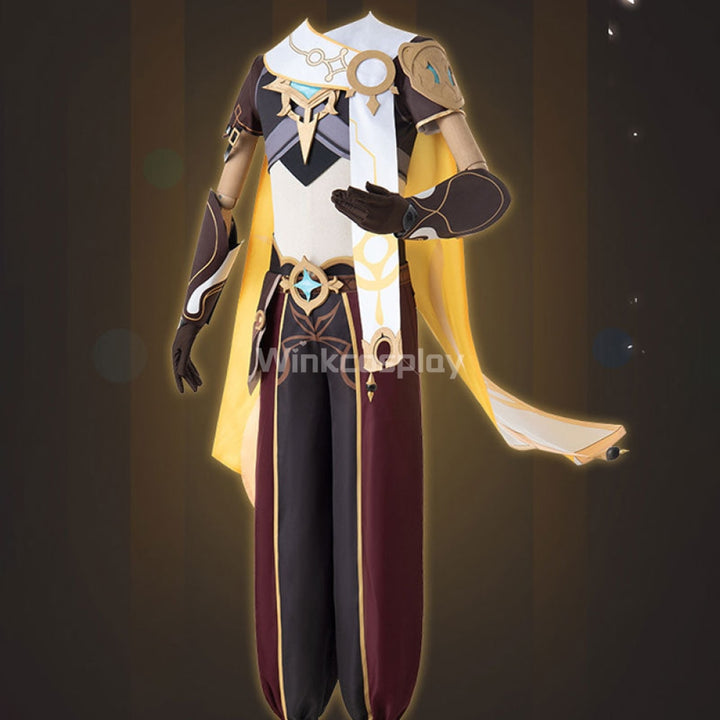 Genshin Impact Player Male Traveler Aether Cosplay Costume - Winkcosplay