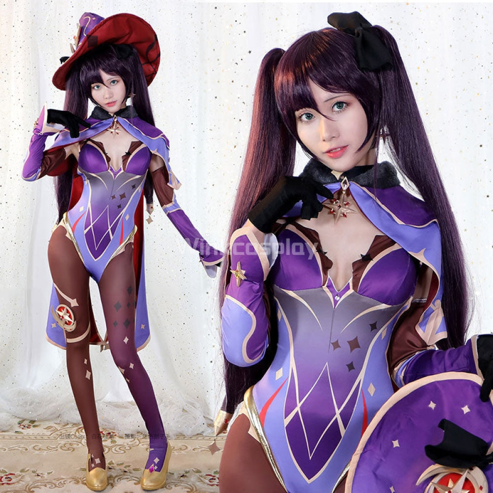 Genshin Impact Mona Halloween Cosplay Costume - Winkcosplay