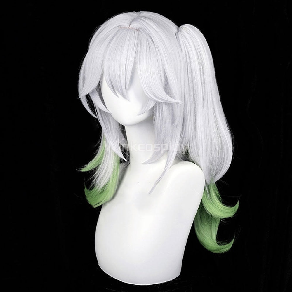 Genshin Impact Nahida Silver Green Cosplay Wig