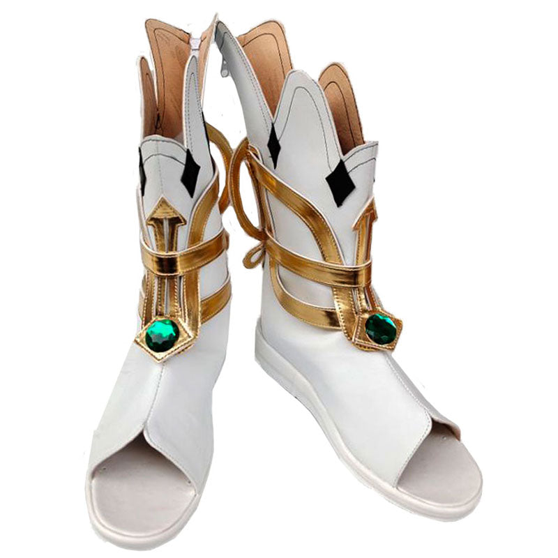Genshin Impact Nahida White Golden Shoes Cosplay Boots