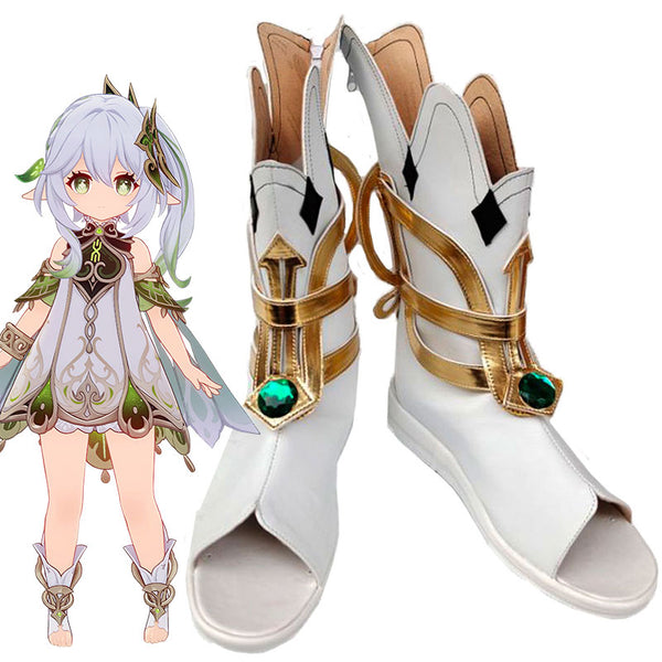 Genshin Impact Nahida White Golden Shoes Cosplay Boots