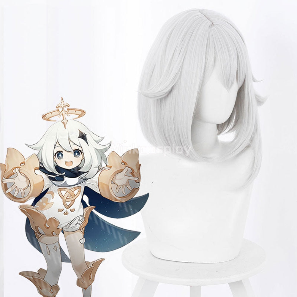 Genshin Impact Paimon White Cosplay Wig - Winkcosplay