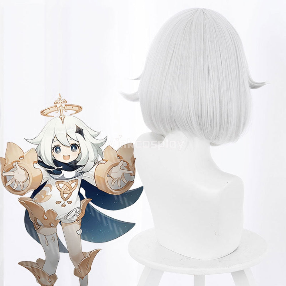 Genshin Impact Paimon White Cosplay Wig - Winkcosplay