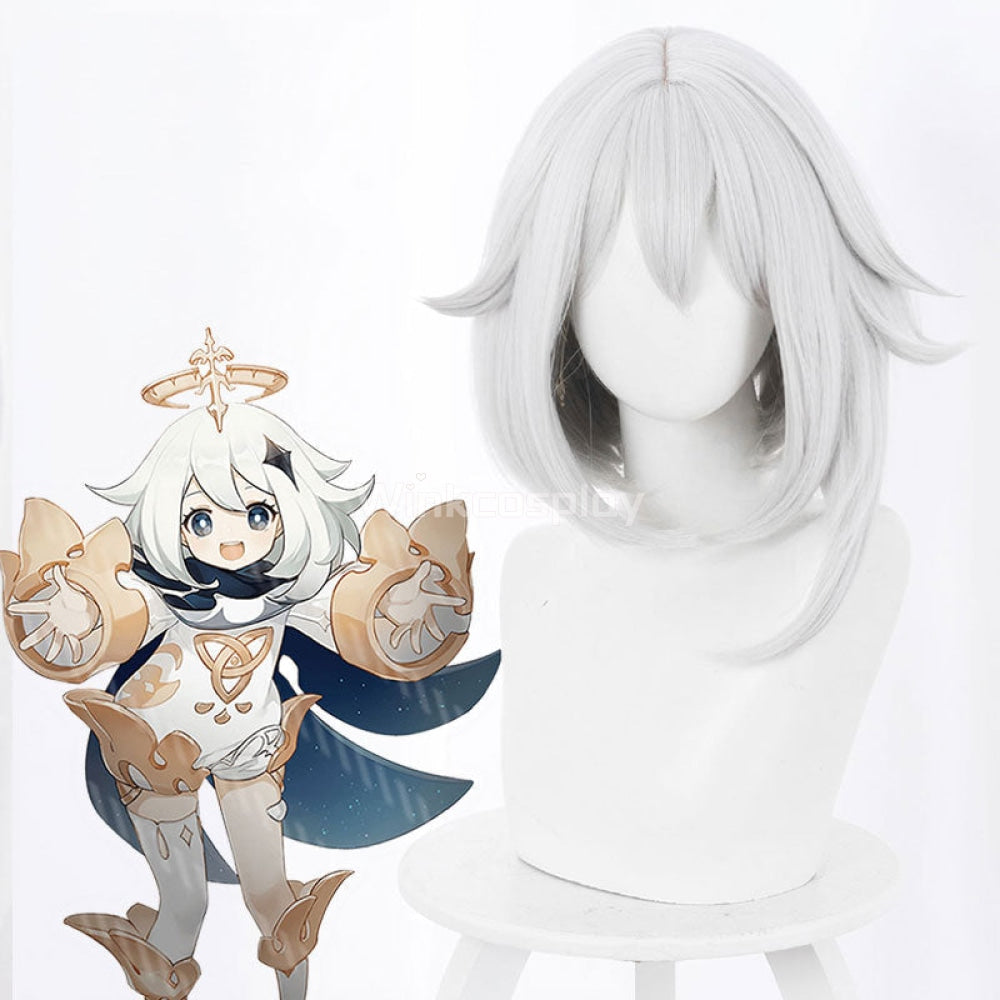 Genshin Impact Paimon White Cosplay Wig - Winkcosplay