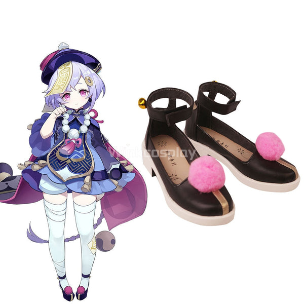 Genshin Impact Qiqi Black Cosplay Shoes - Winkcosplay