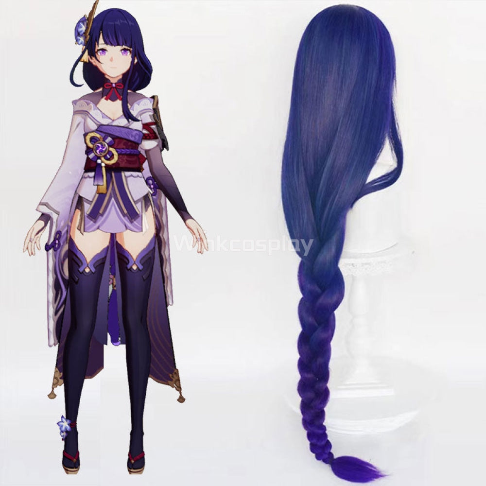 Genshin Impact Raiden Shogun Baal Blue Cosplay Wig - Winkcosplay