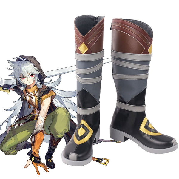 Genshin Impact Razor Brown Shoes Cosplay Boots - Winkcosplay
