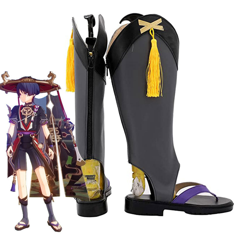 Genshin Impact Scaramouche Gray Shoes Cosplay Boots