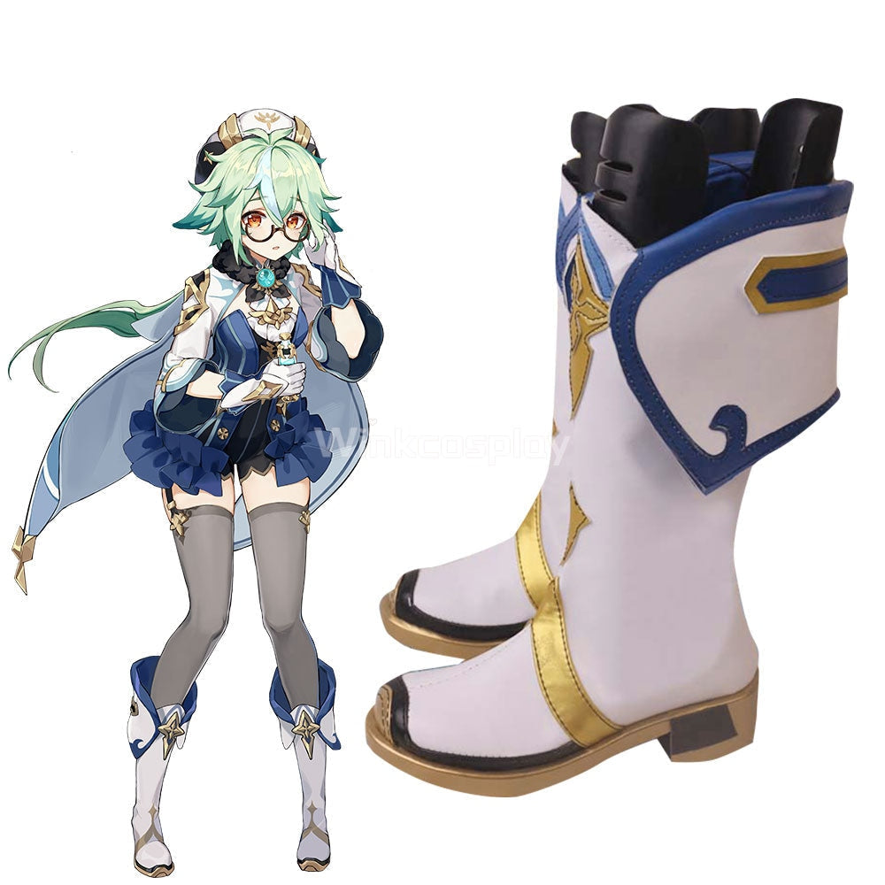 Genshin Impact Sucrose White Shoes Cosplay Boots - Winkcosplay