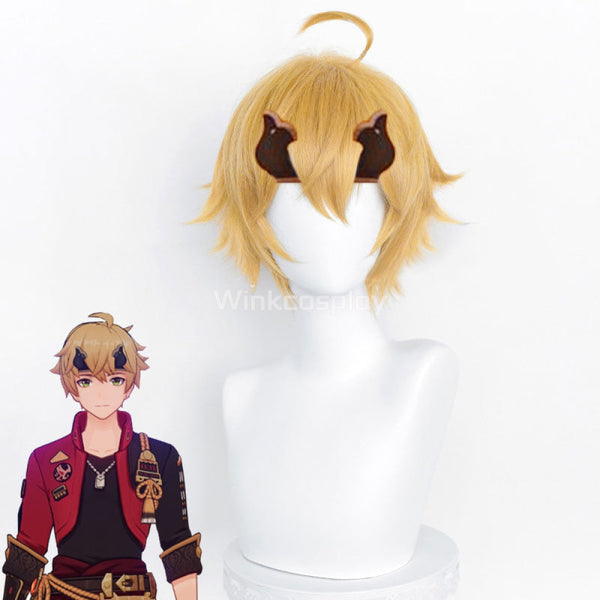 Genshin Impact Thoma Golden Cosplay Wig - Winkcosplay