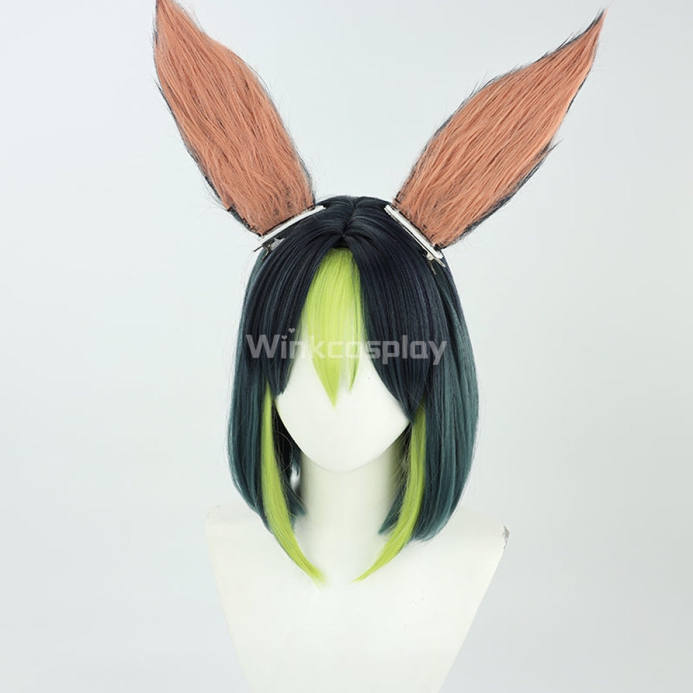 Genshin Impact Tighnari Black Green Cosplay Wig