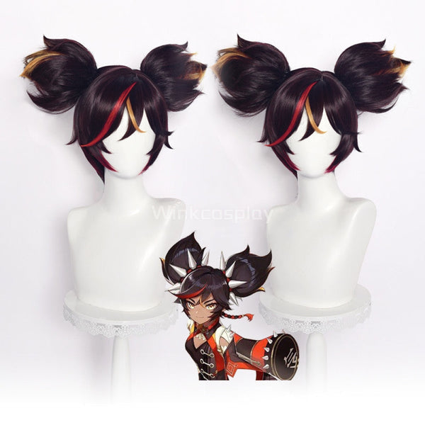 Genshin Impact Xinyan Black Brown Cosplay Wig - Winkcosplay