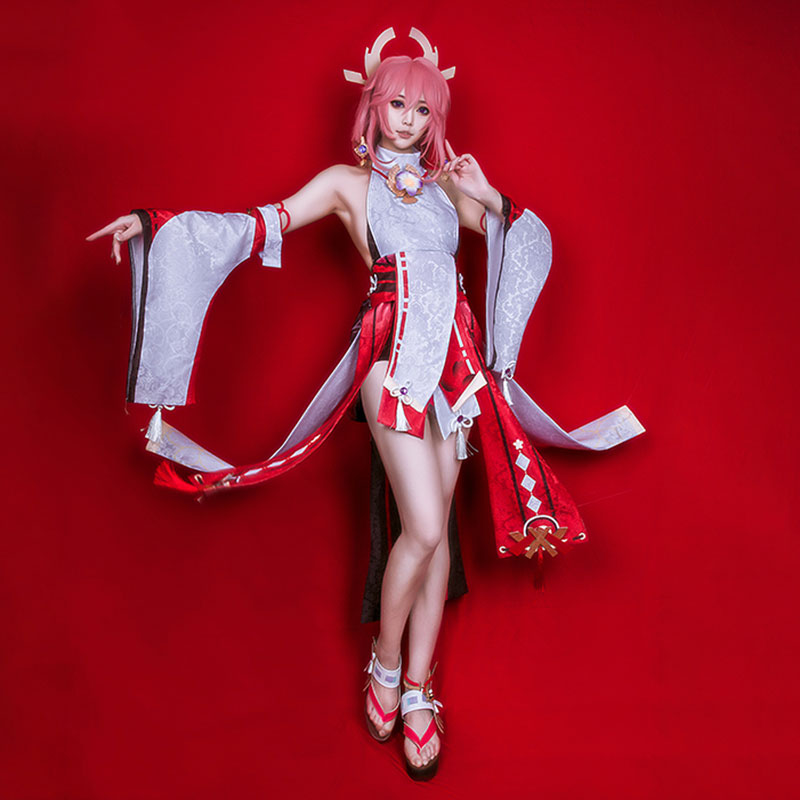 Genshin Impact Yae Miko Guuji Yae Halloween Cosplay Costume – Winkcosplay