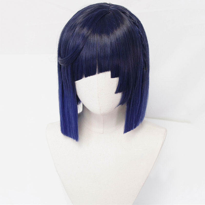 Genshin Impact Yelan Black Blue Cosplay Wig
