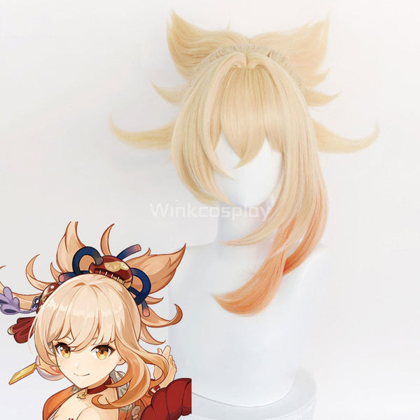 Genshin Impact Yoimiya Golden Orange Cosplay Wig - Winkcosplay