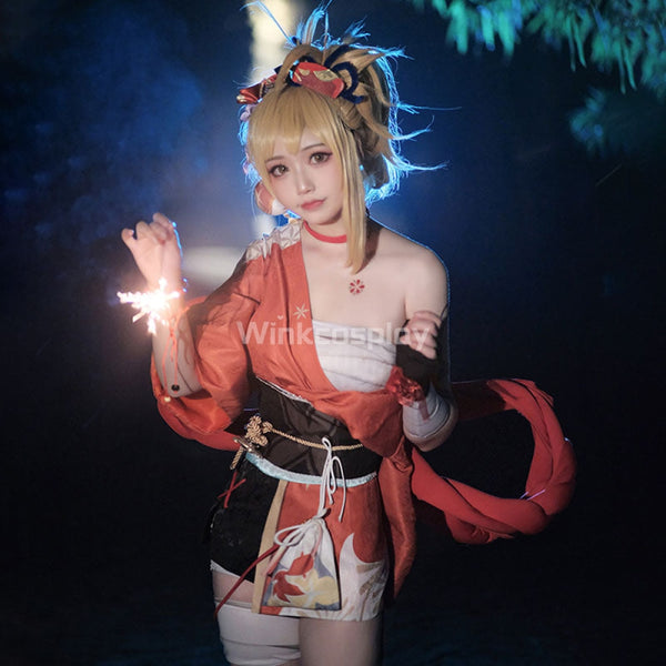 Genshin Impact Yoimiya Halloween Cosplay Costume - Winkcosplay