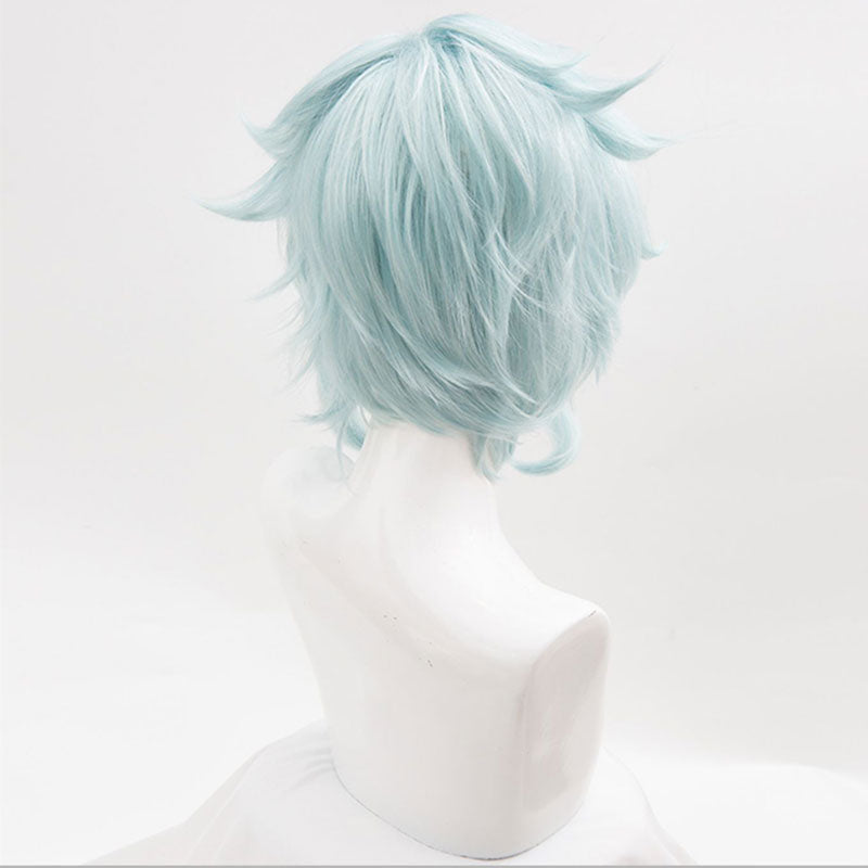 Genshin Impact the Eleven Fatui Harbingers Il Dottore The Doctor Light Blue Cosplay Wig