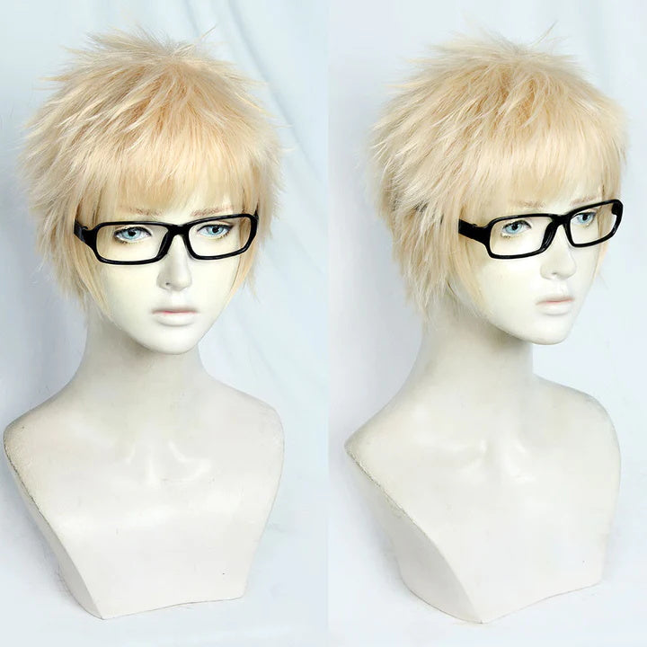 Haikyu!! Haikyuu Tsukishima Kei Golden Cosplay Wig - Select Glasses