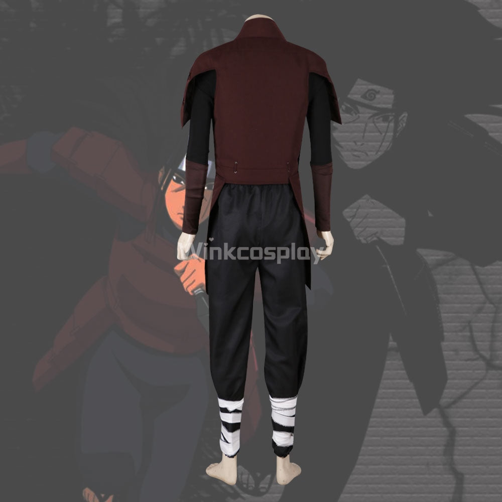 Hashirama Senju from Naruto Halloween Black Kimono Cosplay Costume
