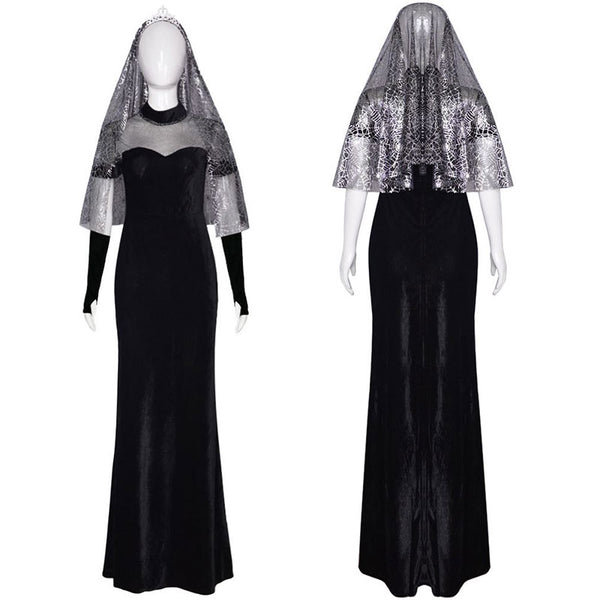 Hotel Transylvania 4 Mavis Dracula Black Wedding Dress Cosplay Costume