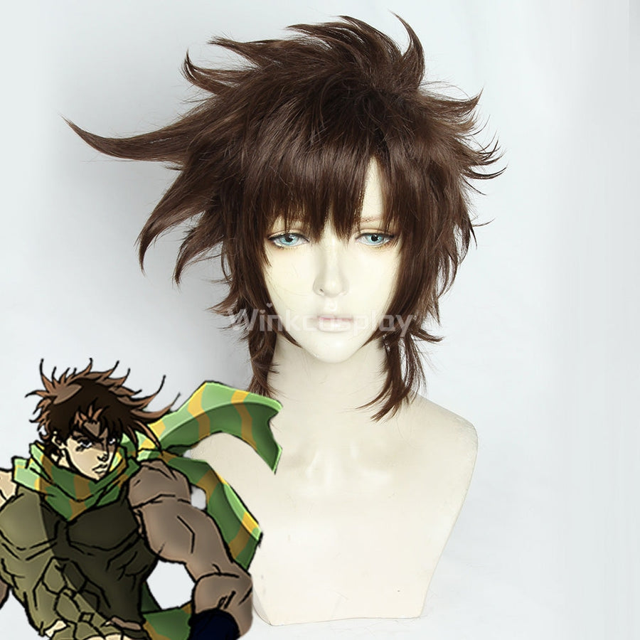 JoJo'S Bizarre Adventure: Battle Tendency Joseph Joestar Halloween Brown Cosplay Wig