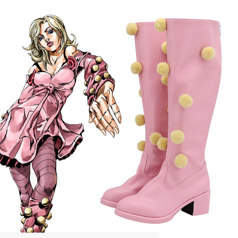 JoJo's Bizarre Adventure: Steel Ball Run Lucy Steel Pink Shoes Cosplay Boots