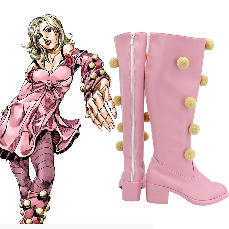 JoJo's Bizarre Adventure: Steel Ball Run Lucy Steel Pink Shoes Cosplay Boots