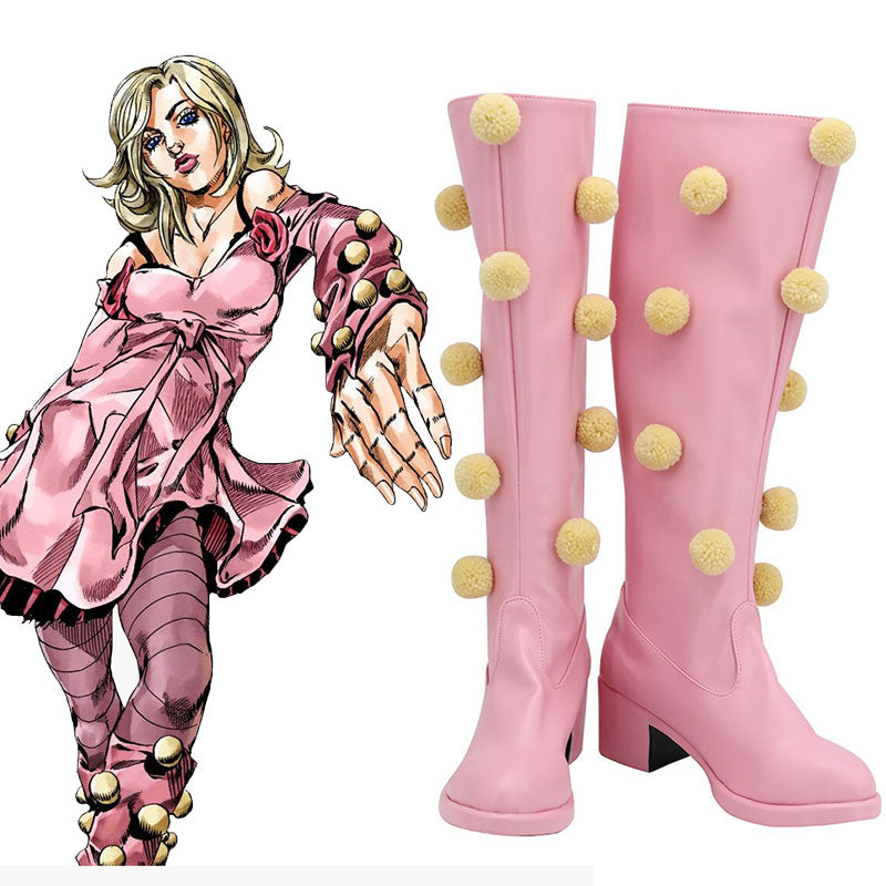 JoJo's Bizarre Adventure: Steel Ball Run Lucy Steel Pink Shoes Cosplay Boots