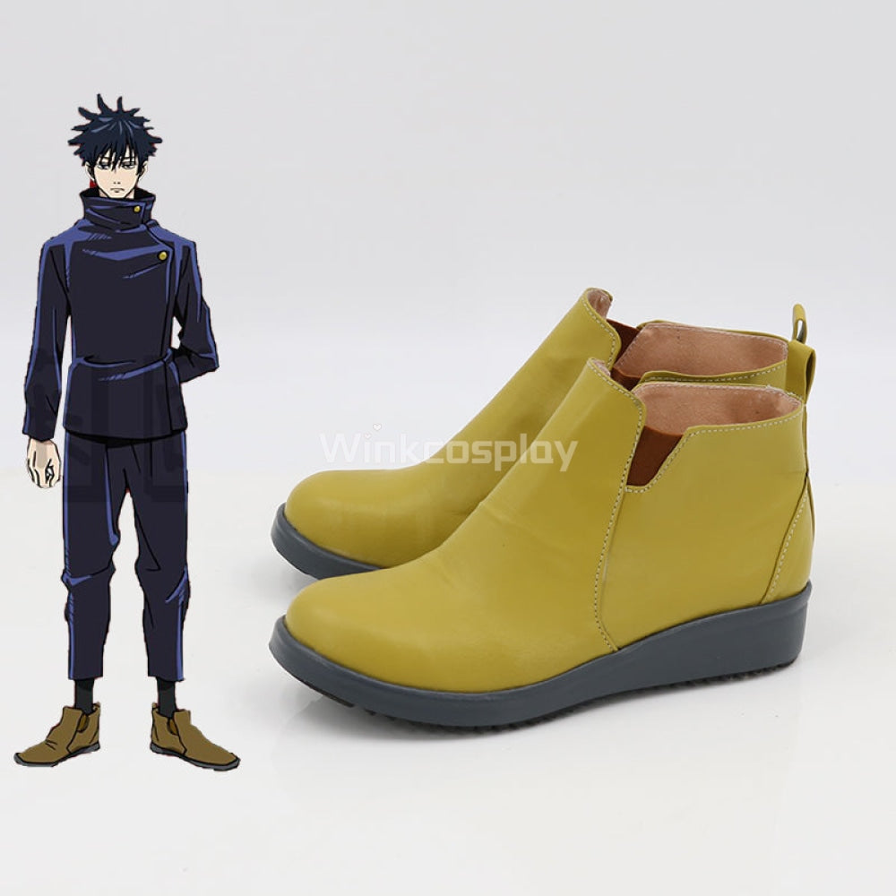 Jujutsu Kaisen Sorcery Fight Megumi Fushiguro Halloween Yellow Cosplay Shoes