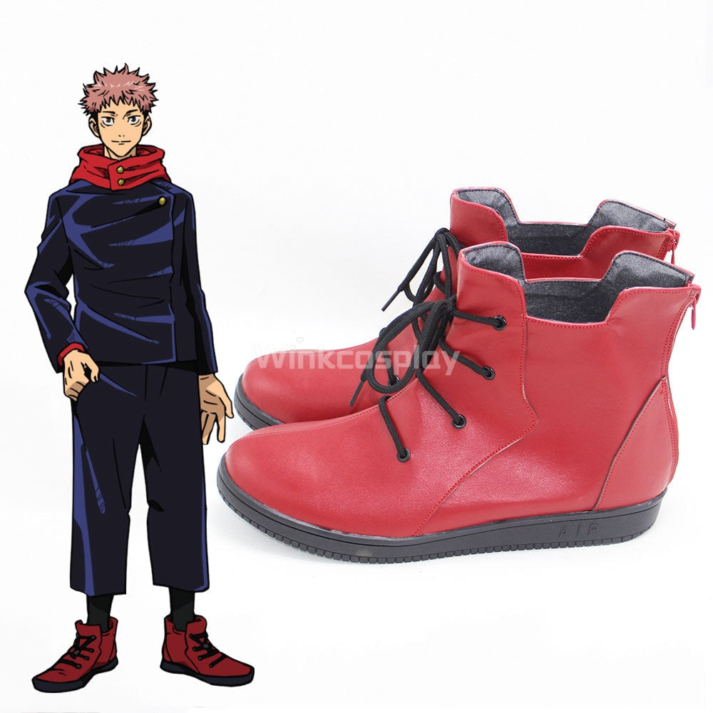 Jujutsu Kaisen Sorcery Fight Yuji Itadori Red Cosplay Shoes