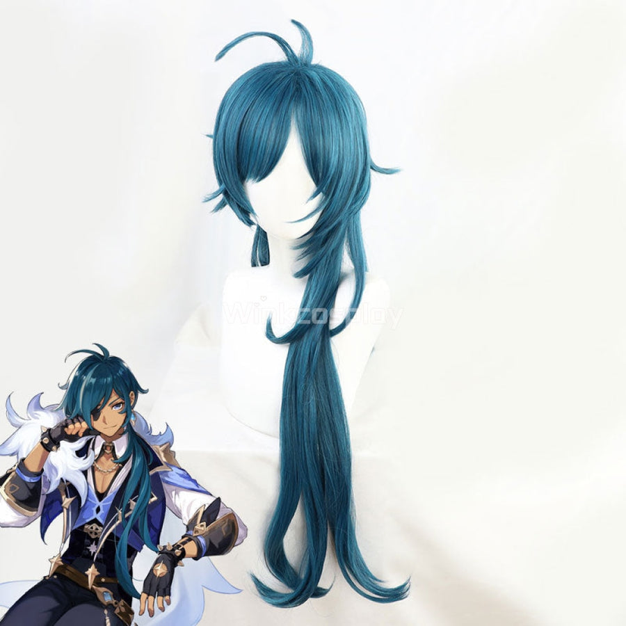 Kaeya from Genshin Impact Halloween Blue Cosplay Wig - Winkcosplay