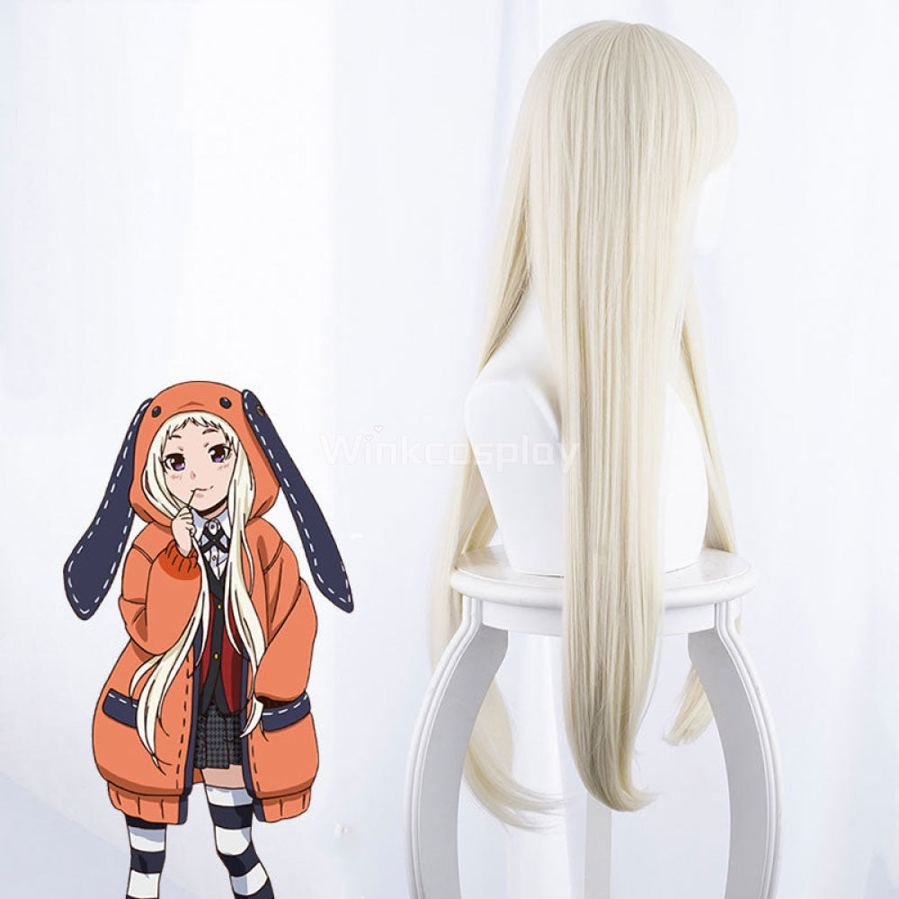 Kakegurui Compulsive Gambler Runa Yomozuki Light Golden Cosplay Wig