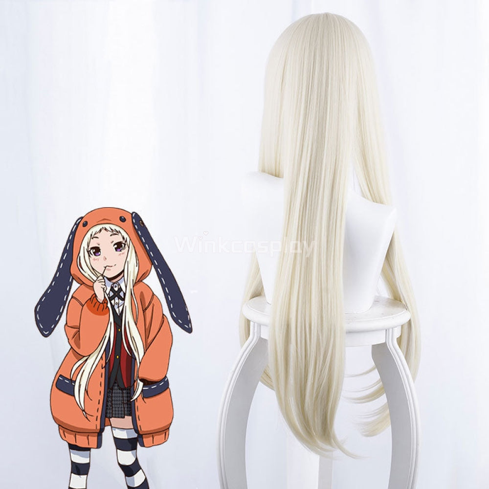 Kakegurui Compulsive Gambler Runa Yomozuki Light Golden Cosplay Wig