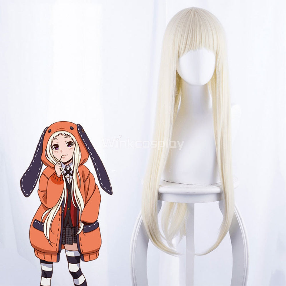 Kakegurui Compulsive Gambler Runa Yomozuki Light Golden Cosplay Wig