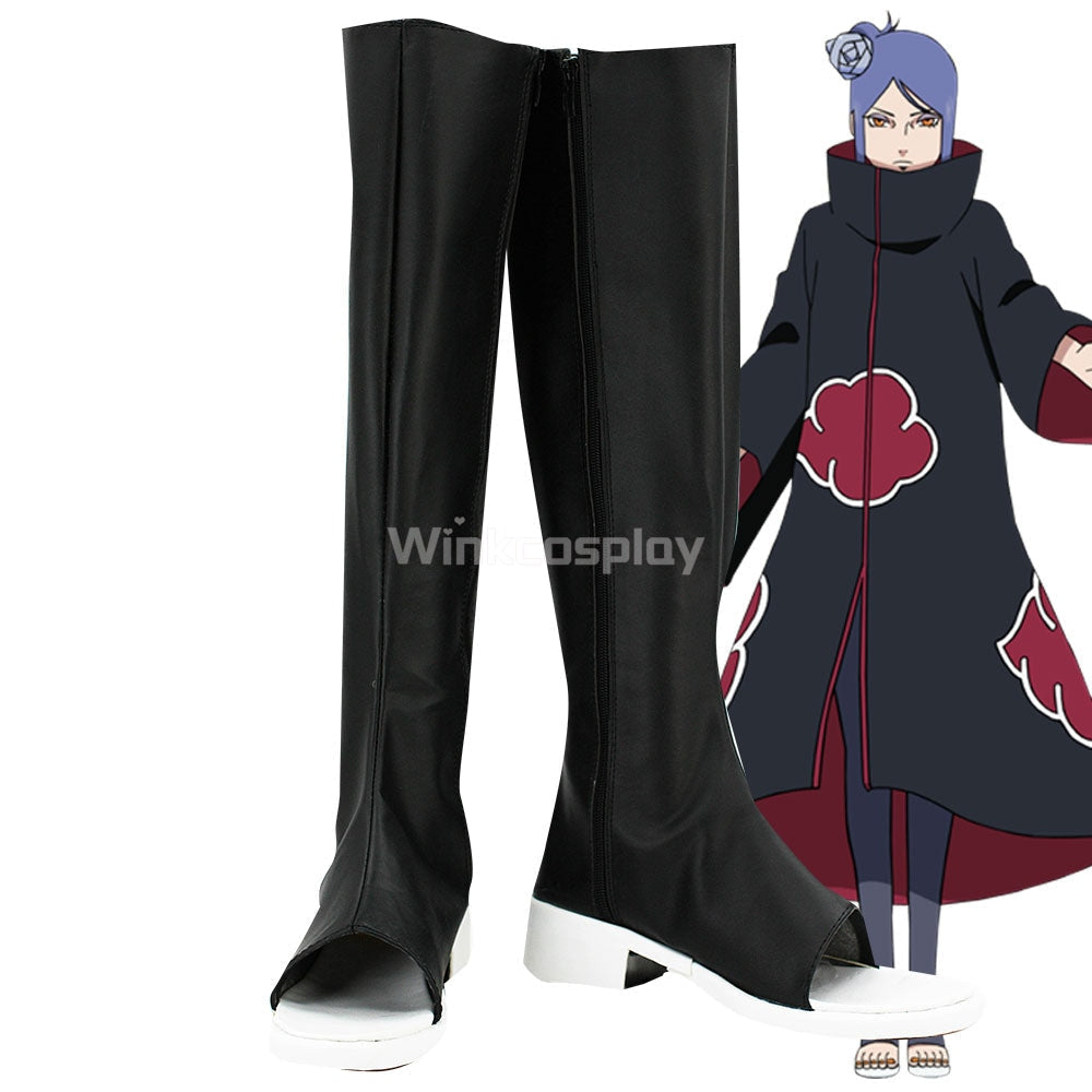Konan from Naruto Halloween Black Shoes Cosplay Boots - Winkcosplay