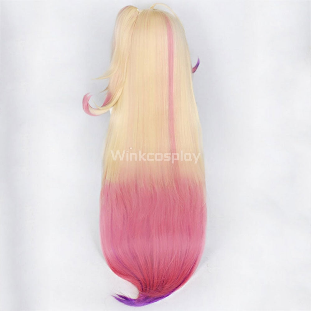 League Of Legends LOL Wild Rift Star Guardian Seraphine Golden Pink Purple Cosplay Wig