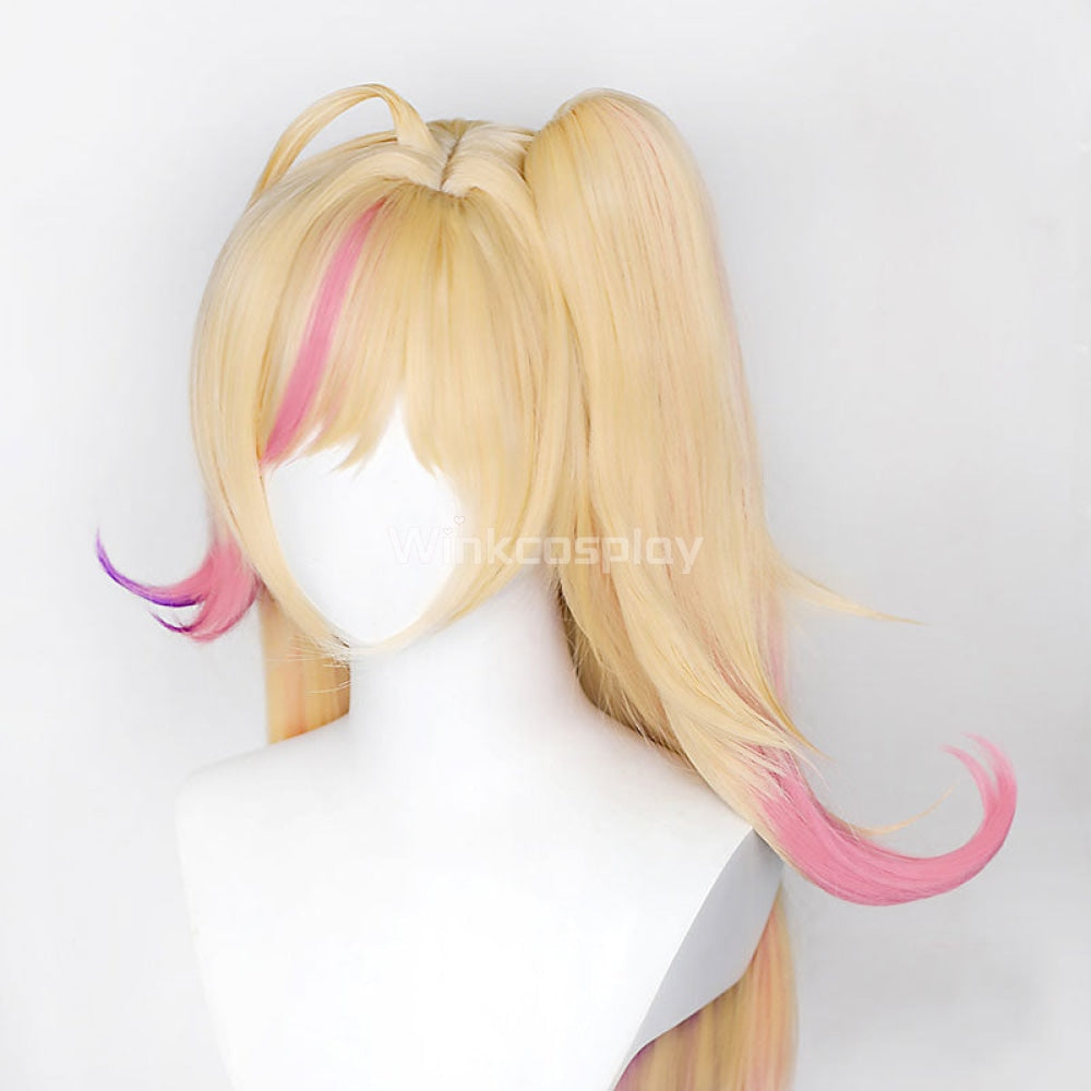 League Of Legends LOL Wild Rift Star Guardian Seraphine Golden Pink Purple Cosplay Wig