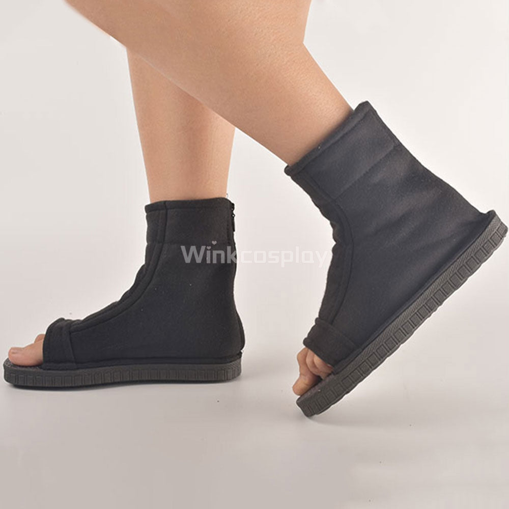Naruto Konoha Halloween Black Cosplay Shoes - Winkcosplay