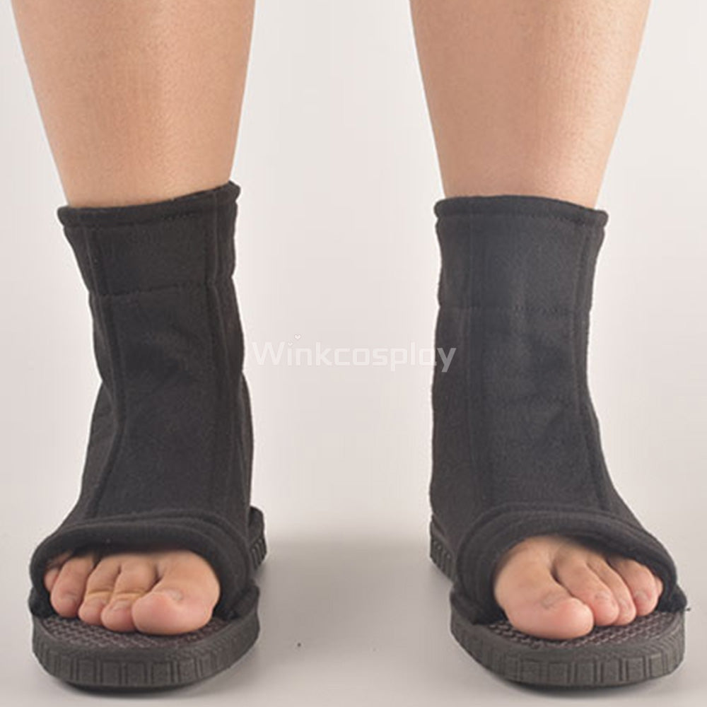 Naruto Konoha Halloween Black Cosplay Shoes - Winkcosplay