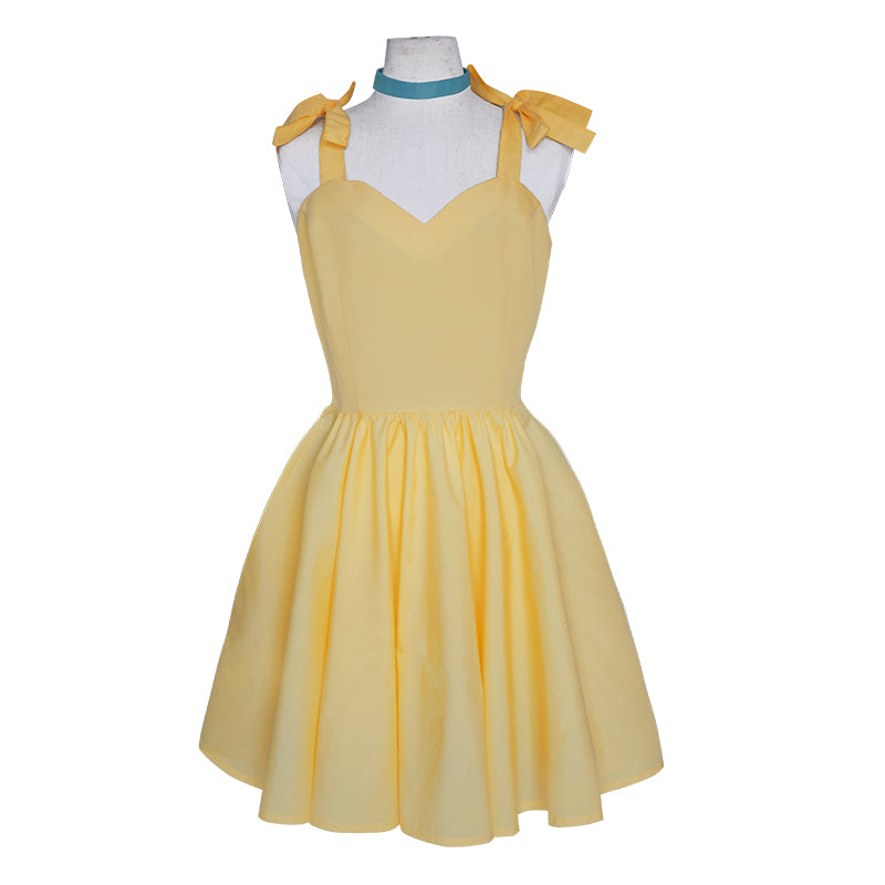 New Genesis Evangelion EVA Asuka Langley Sohryu Yellow Dress Cosplay Costume