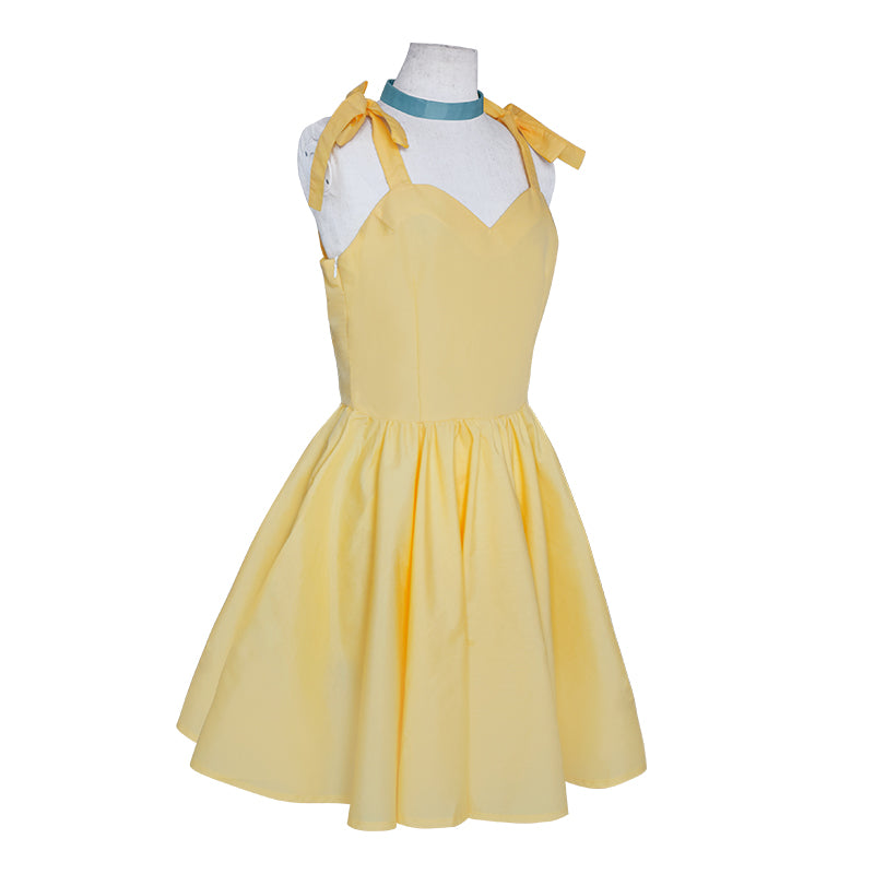 New Genesis Evangelion EVA Asuka Langley Sohryu Yellow Dress Cosplay Costume