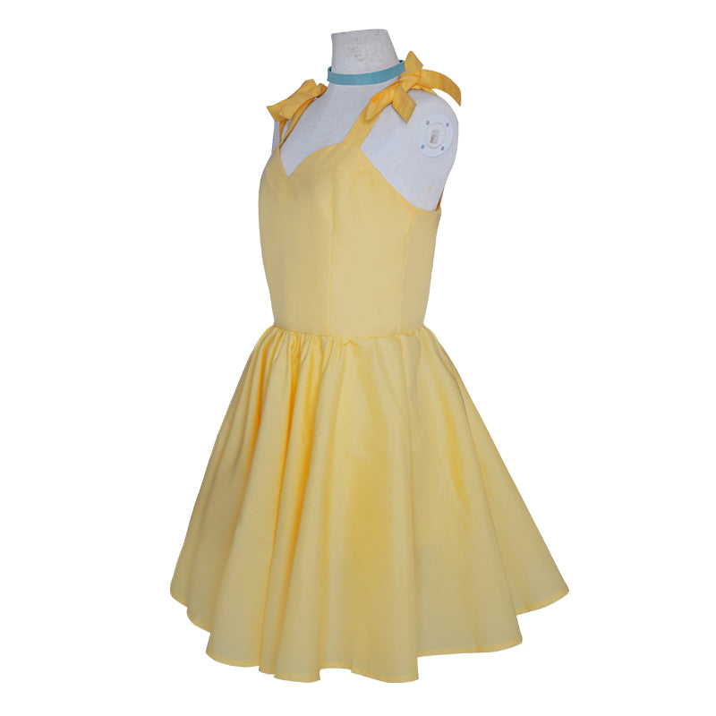 New Genesis Evangelion EVA Asuka Langley Sohryu Yellow Dress Cosplay Costume