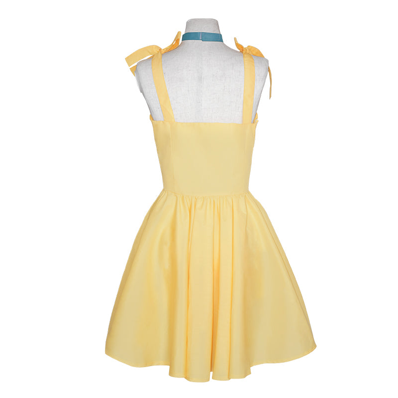 Neon Genesis Evangelion EVA Asuka Langley Sohryu Yellow Dress Cosplay Costume