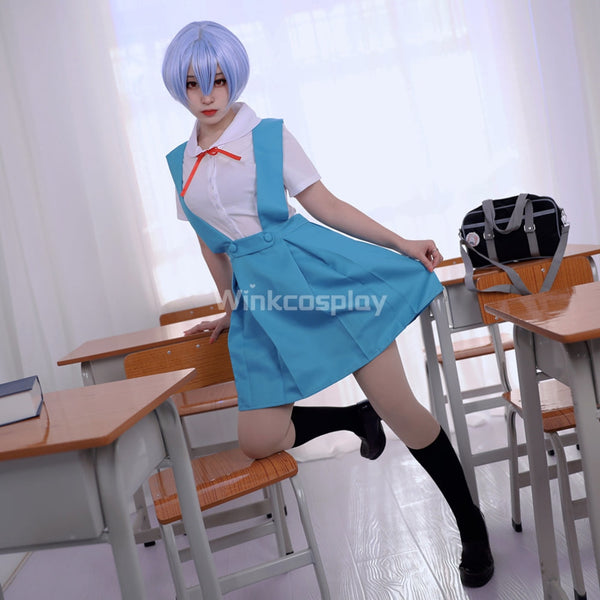 Neon Genesis Evangelion EVA Asuka Langley Soryu Asuka Langley Sohryu Rei Ayanami School Uniform Cosplay Costume