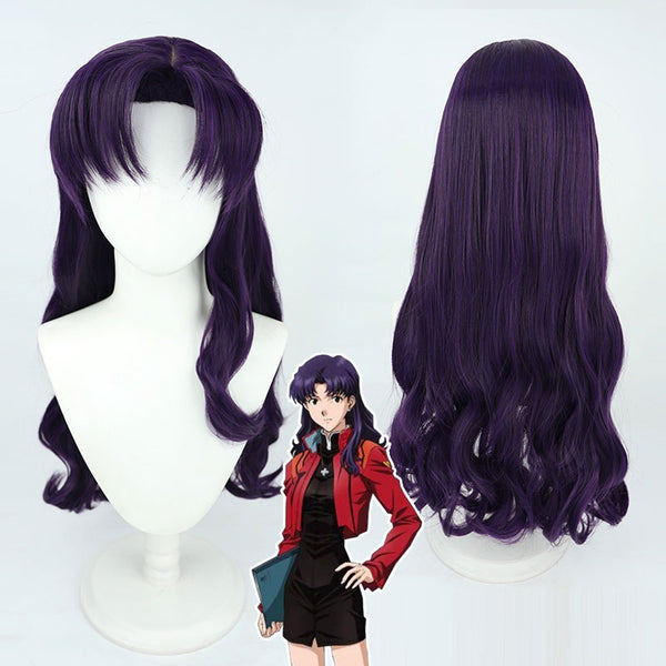 Neon Genesis Evangelion EVA Misato Katsuragi Purple Cosplay Wig