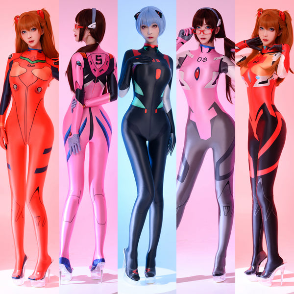 Neon Genesis Evangelion EVA Rei Ayanami Asuka Langley Sohryu Mari Illustrious Makinami Zentais Jumpsuit Cosplay Costume